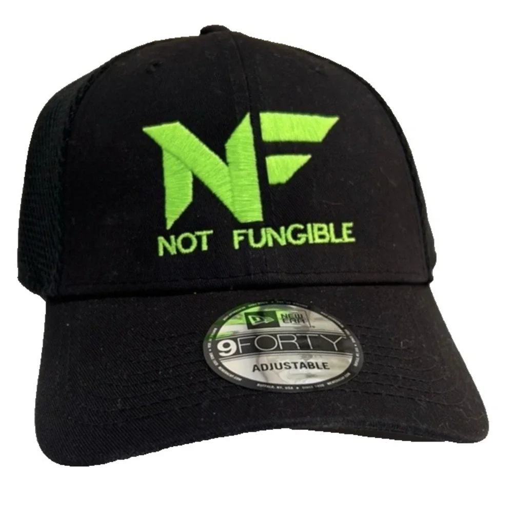 New Era Mesh Snap Back Black & Neon Green Not Fungible Cap 9FORTY‎ Crypto NEW